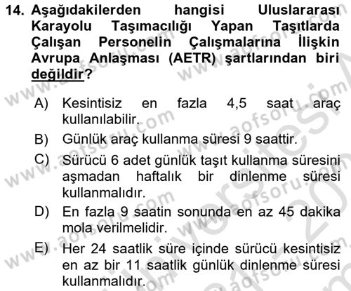 Lojistik Planlama Ve Modelleme Dersi 2021 - 2022 Yılı (Final) Dönem Sonu Sınav Soruları 14. Soru