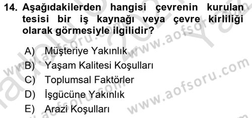 Lojistik Planlama Ve Modelleme Dersi 2021 - 2022 Yılı Yaz Okulu Sınav Soruları 14. Soru