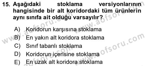 Lojistik Planlama Ve Modelleme Dersi 2021 - 2022 Yılı Yaz Okulu Sınav Soruları 15. Soru