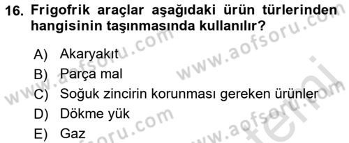 Lojistik Planlama Ve Modelleme Dersi 2021 - 2022 Yılı Yaz Okulu Sınav Soruları 16. Soru