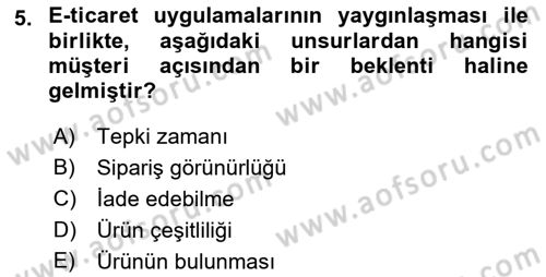 Lojistik Planlama Ve Modelleme Dersi 2021 - 2022 Yılı Yaz Okulu Sınav Soruları 5. Soru