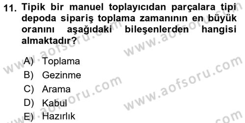 Lojistik Planlama Ve Modelleme Dersi 2022 - 2023 Yılı Yaz Okulu Sınav Soruları 11. Soru