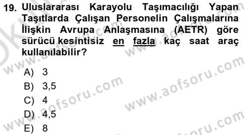 Lojistik Planlama Ve Modelleme Dersi 2022 - 2023 Yılı Yaz Okulu Sınav Soruları 19. Soru