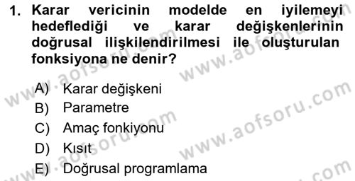 Lojistik Planlama Ve Modelleme Dersi 2023 - 2024 Yılı (Vize) Ara Sınav Soruları 1. Soru