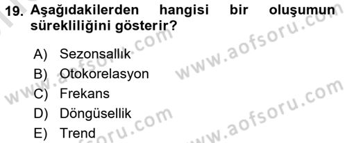 Lojistik Planlama Ve Modelleme Dersi 2023 - 2024 Yılı (Vize) Ara Sınav Soruları 19. Soru