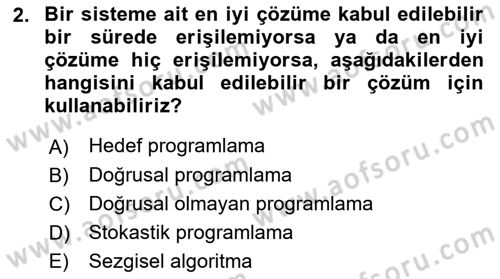 Lojistik Planlama Ve Modelleme Dersi 2023 - 2024 Yılı (Vize) Ara Sınav Soruları 2. Soru
