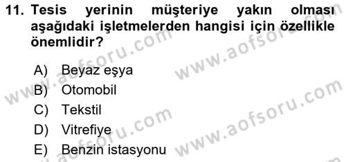 Lojistik Planlama Ve Modelleme Dersi 2023 - 2024 Yılı (Final) Dönem Sonu Sınav Soruları 11. Soru