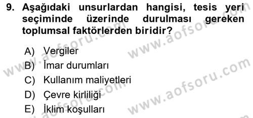 Lojistik Planlama Ve Modelleme Dersi 2023 - 2024 Yılı (Final) Dönem Sonu Sınav Soruları 9. Soru