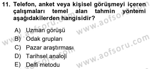 Lojistik Planlama Ve Modelleme Dersi 2024 - 2025 Yılı (Vize) Ara Sınav Soruları 11. Soru