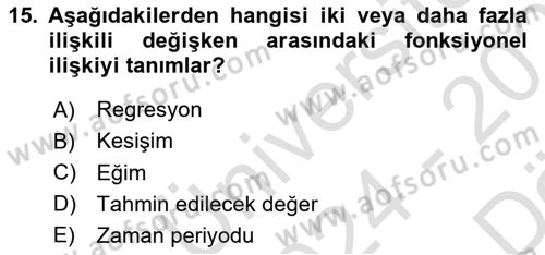 Lojistik Planlama Ve Modelleme Dersi 2024 - 2025 Yılı (Vize) Ara Sınav Soruları 15. Soru