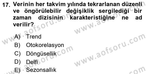Lojistik Planlama Ve Modelleme Dersi 2024 - 2025 Yılı (Vize) Ara Sınav Soruları 17. Soru
