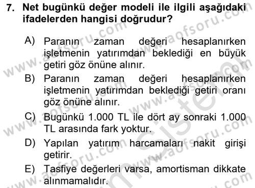 Lojistik Planlama Ve Modelleme Dersi 2024 - 2025 Yılı (Vize) Ara Sınav Soruları 7. Soru