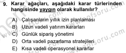 Lojistik Planlama Ve Modelleme Dersi 2024 - 2025 Yılı (Vize) Ara Sınav Soruları 9. Soru