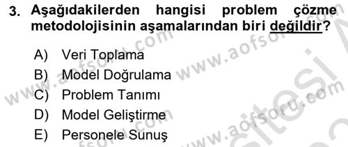 Lojistik Planlama Ve Modelleme Dersi 2024 - 2025 Yılı (Final) Dönem Sonu Sınav Soruları 3. Soru
