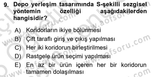 Lojistik Planlama Ve Modelleme Dersi 2024 - 2025 Yılı (Final) Dönem Sonu Sınav Soruları 9. Soru