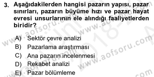 Stratejik Performans Yönetimi Dersi 2018 - 2019 Yılı (Vize) Ara Sınav Soruları 3. Soru