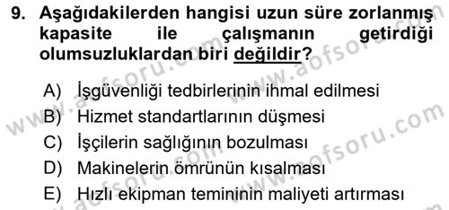 Liman Ve Terminal Yönetimi Dersi 2020 - 2021 Yılı Yaz Okulu Sınav Soruları 9. Soru