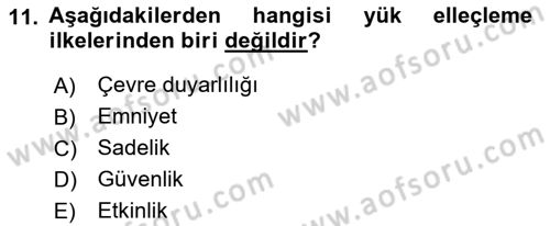 Liman Ve Terminal Yönetimi Dersi 2021 - 2022 Yılı (Final) Dönem Sonu Sınav Soruları 11. Soru