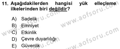 Liman Ve Terminal Yönetimi Dersi 2023 - 2024 Yılı (Final) Dönem Sonu Sınav Soruları 11. Soru