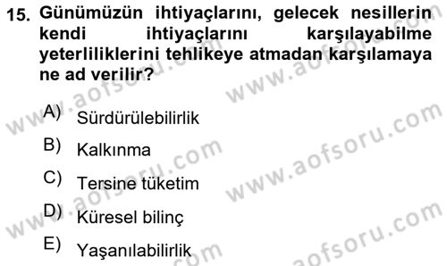 Lojistik Maliyetleri Ve Raporlama Dersi 2020 - 2021 Yılı Yaz Okulu Sınav Soruları 15. Soru