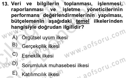 Lojistik Maliyetleri Ve Raporlama Dersi Ara Sınavı Deneme Sınav Soruları 13. Soru