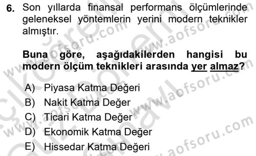 Lojistik Maliyetleri Ve Raporlama Dersi 2021 - 2022 Yılı (Final) Dönem Sonu Sınav Soruları 6. Soru