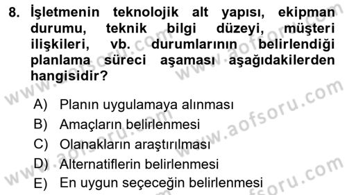 Lojistik Maliyetleri Ve Raporlama Dersi 2021 - 2022 Yılı (Final) Dönem Sonu Sınav Soruları 8. Soru