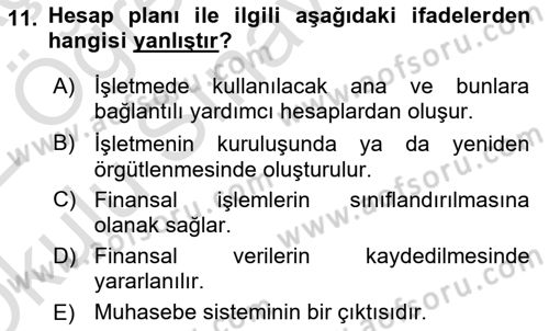 Lojistik Maliyetleri Ve Raporlama Dersi 2021 - 2022 Yılı Yaz Okulu Sınav Soruları 11. Soru