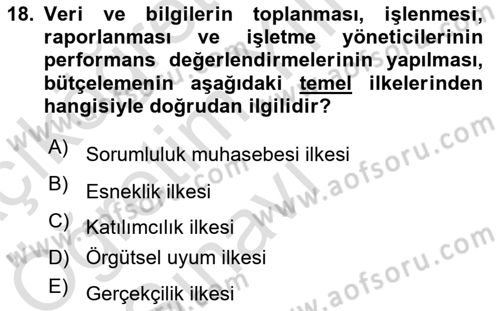 Lojistik Maliyetleri Ve Raporlama Dersi 2021 - 2022 Yılı Yaz Okulu Sınav Soruları 18. Soru