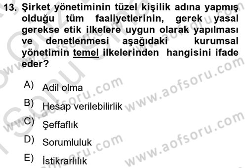 Lojistik Maliyetleri Ve Raporlama Dersi 2022 - 2023 Yılı (Final) Dönem Sonu Sınavı 13. Soru