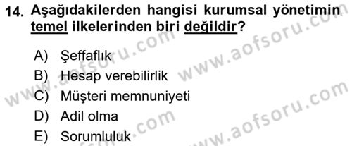 Lojistik Maliyetleri Ve Raporlama Dersi 2022 - 2023 Yılı (Final) Dönem Sonu Sınavı 14. Soru