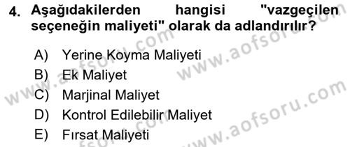 Lojistik Maliyetleri Ve Raporlama Dersi 2022 - 2023 Yılı Yaz Okulu Sınav Soruları 4. Soru