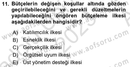 Lojistik Maliyetleri Ve Raporlama Dersi Ara Sınavı Deneme Sınav Soruları 11. Soru