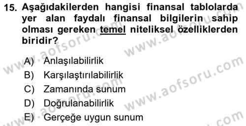 Lojistik Maliyetleri Ve Raporlama Dersi 2023 - 2024 Yılı (Final) Dönem Sonu Sınav Soruları 15. Soru
