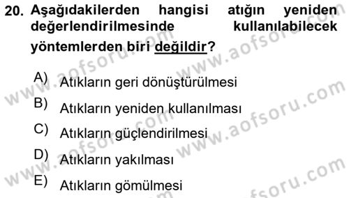 Lojistik Maliyetleri Ve Raporlama Dersi 2023 - 2024 Yılı Yaz Okulu Sınav Soruları 20. Soru