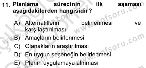 Lojistik Maliyetleri Ve Raporlama Dersi Ara Sınavı Deneme Sınav Soruları 11. Soru