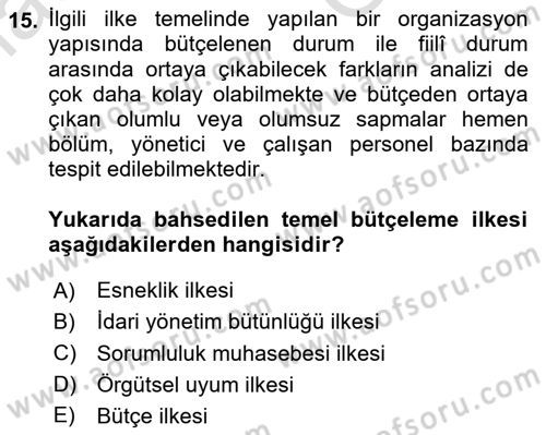 Lojistik Maliyetleri Ve Raporlama Dersi 2025 - 2026 Yılı (Vize) Ara Sınav Soruları 15. Soru