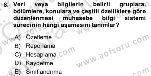 Lojistik Maliyetleri Ve Raporlama Dersi 2025 - 2026 Yılı (Vize) Ara Sınav Soruları 8. Soru
