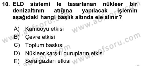 Entegre Lojistik Destek Dersi 2018 - 2019 Yılı (Vize) Ara Sınav Soruları 10. Soru