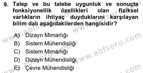 Entegre Lojistik Destek Dersi 2021 - 2022 Yılı (Vize) Ara Sınav Soruları 9. Soru