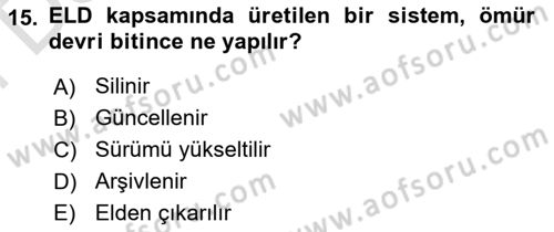 Entegre Lojistik Destek Dersi 2021 - 2022 Yılı (Final) Dönem Sonu Sınav Soruları 15. Soru