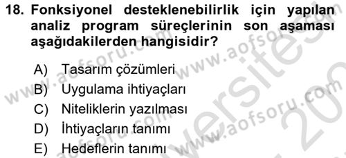 Entegre Lojistik Destek Dersi 2021 - 2022 Yılı (Final) Dönem Sonu Sınav Soruları 18. Soru