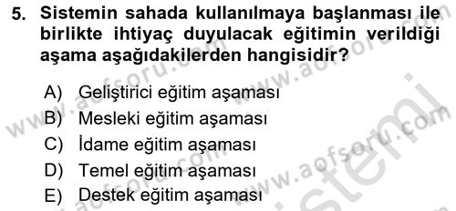 Entegre Lojistik Destek Dersi 2022 - 2023 Yılı Yaz Okulu Sınav Soruları 5. Soru