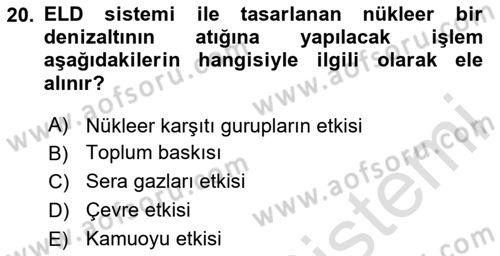 Entegre Lojistik Destek Dersi 2023 - 2024 Yılı (Vize) Ara Sınav Soruları 20. Soru