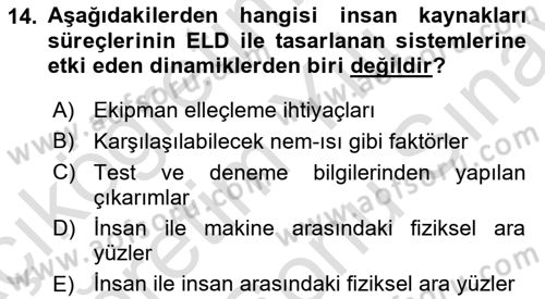 Entegre Lojistik Destek Dersi 2023 - 2024 Yılı (Final) Dönem Sonu Sınav Soruları 14. Soru