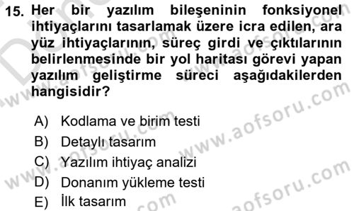Entegre Lojistik Destek Dersi 2023 - 2024 Yılı (Final) Dönem Sonu Sınav Soruları 15. Soru