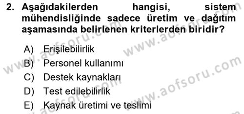 Entegre Lojistik Destek Dersi 2023 - 2024 Yılı (Final) Dönem Sonu Sınav Soruları 2. Soru