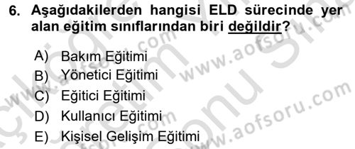 Entegre Lojistik Destek Dersi 2023 - 2024 Yılı (Final) Dönem Sonu Sınav Soruları 6. Soru