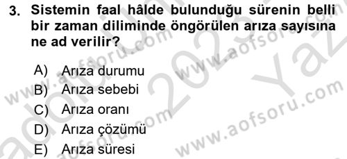 Entegre Lojistik Destek Dersi 2023 - 2024 Yılı Yaz Okulu Sınav Soruları 3. Soru