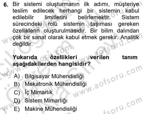 Entegre Lojistik Destek Dersi 2024 - 2025 Yılı (Vize) Ara Sınav Soruları 6. Soru
